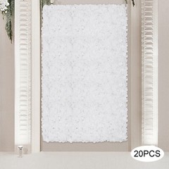 20Pcs Flower Panel White Artificial Flower Wall Panel Flower Backdrop Wall Decor