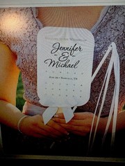 Simplicity Wedding Fan Kit 24ct DIY Printable Personalized w/ Handles & Bows HTF