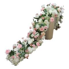 Satikf Artificial Rose Table Runner Flower Row Wedding Backdrop Arch Decor 🌹