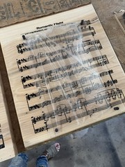 22”X 18”X 1.5”Anniversary, Wedding, Gift, Engraved, Music Sheet, Resin Top Coat!