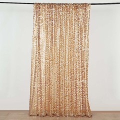 MATTE CHAMPAGNE 8×8 ft Big Payette Sequined BACKDROP CURTAIN Wedding Events