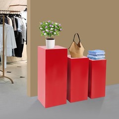 3 Pcs Metal Display Pedestal Stands, Display Pillars For Birthday Party Wedding