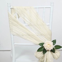 5 CREAM Gauze Cheesecloth CHAIR SASHES Party Events Decorations Supplies