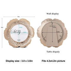 SWTHONY Round Floral Rose Gold Picture Frame, 4×4 Circular Flower Shaped Phot…