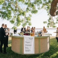 Cocktail Hour Drink Menu Fabric Banner Wedding Bar Signage