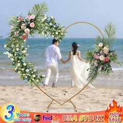 210cm Heart Shaped Gold Metal Balloon Arch Stand Frame Display Kit For Wedding