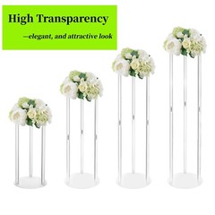 10 Pcs Acrylic Flower Stand Wedding Centerpiece Bouquet Backdrop Decor HOT