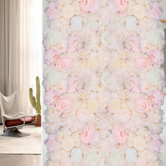 6Pcs Flower Wall Panel Floral Backdrop Decoration Silk Rose Wall for Wedding