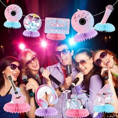 Popular Birthday Party Decorations Music Party Honeycomb Centerpieces Guitar …