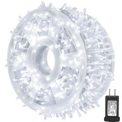 kemooie 500 LED White Christmas Lights, 164 FT 8 Lighting Modes Christmas Fai…
