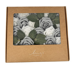 Ling’s Moment 25pc Silver Gray White Foam Roses 3″ Stems Wedding DIY New