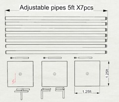 DOUBLE CROSSBAR ADJUSTABLE QUICK BACKDROP KIT 10 FT x 10 – 20 FT WITHOUT DRAPE