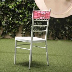 10 Pink Spandex CHAIR SASHES with Silver Round Buckles Wedding Decorations SALE