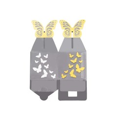 25 Clear Plastic Square Candy Gift Boxes Gold Butterfly Top Party Decorations