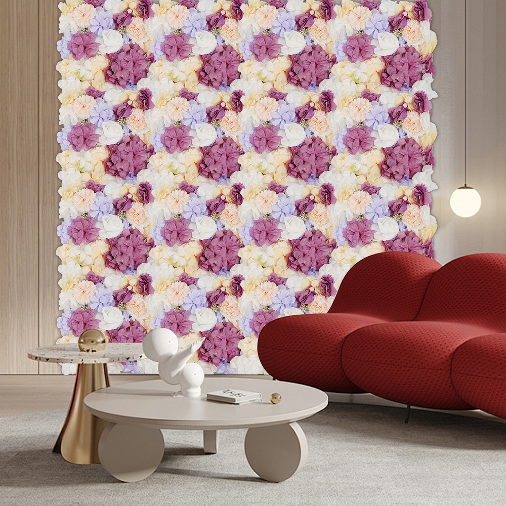 Artificial Flower Wall Panels 16 Pcs Flower Mats Silk Flower Panels Wall Decor.