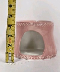 Vintage Ceramic Candle Shade Tealight Luminary Pink Roses Shabby Chic Cottage