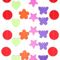[JB] 1.8M Tissue Paper Colorful Flower Garland String Children’s Education Party