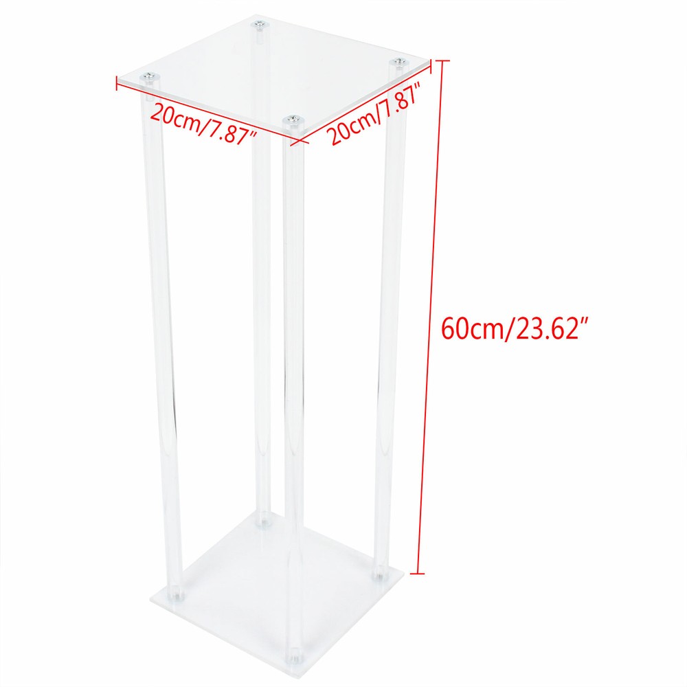 2PCs 60/80cm Acrylic Tabletop Flower Stand Centerpieces Wedding Decor Clear Rack