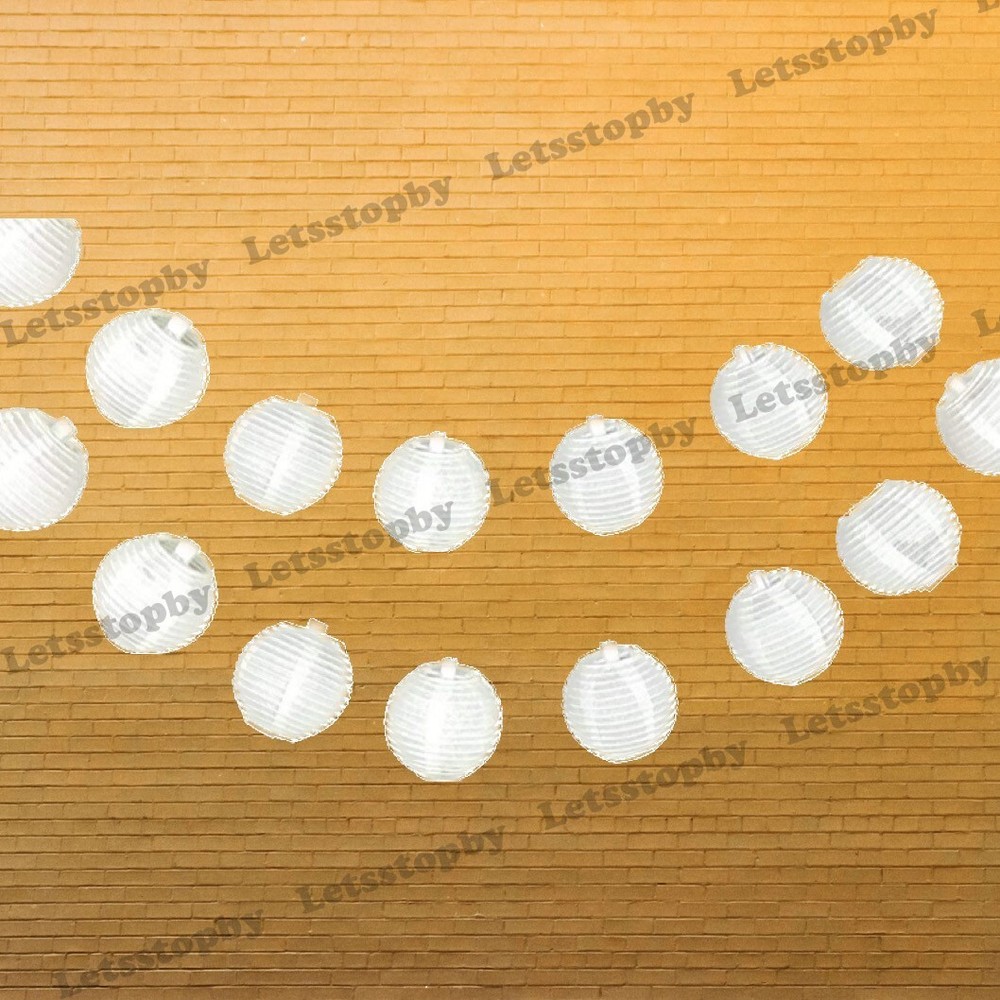 12X White 4″ Paper Chinese Lantern Lamp Shade Wedding Party Decoration Supplies