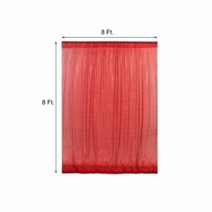 RED 8 ft x 8 ft Sequined Backdrop Curtain Wedding Party PhotoBooth Decorations
