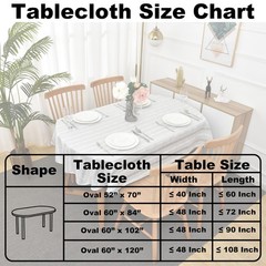 Rustic Striped Embroidery Oval Tablecloth, Openwork Heavy Weight Linen Wrinkl…