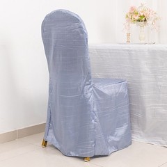 DUSTY BLUE Crinkle Crushed Taffeta Banquet CHAIR COVER Party Wedding Events