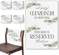 Sage Green Reserved Row Signs Wedding 4 Pieces This Row Is Reserved Seating