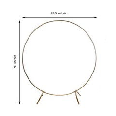 GOLD 7.5 ft Round Metal Wreath Arch Backdrop Stand Wedding Events Decorations