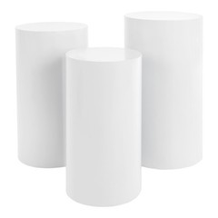 3 Piece Round Cylinder Pedestal Stands For Party Wedding Party Display Decor