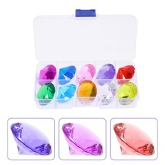 10Pcs Assorted Color Reusable Acrylic Gems Toy for Girls Jewelry Crafting