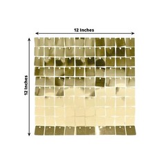 24 GOLD Square Sequin Shimmer Wall Photo Backdrop Panels Party Decorations