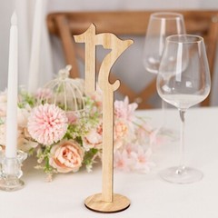 20 Natural 11 in Wood 1-20 TABLE NUMBERS Set on Sticks Round Base Party Events