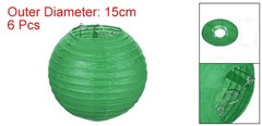 6pcs 6 Inch Folding Hanging Paper Lanterns Small Lampshade Dark Green