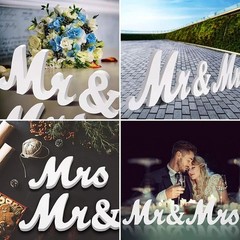 Mr and Mrs Letters Wedding Wooden Sign Party Décor Decoration Table Top Standing