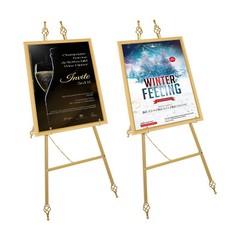 2 Pcs Gold Easel Stand Nano Baking Paint Poster Easel Easel Tripod Steel