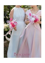 7 Inch Hot Pink Bridesmaid Bouquet for Wedding, Set of 4, Small Wedding Bouqu…