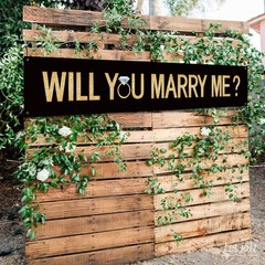 Proposal Banner Will You Marry Me Flower Propose 6ft, Black