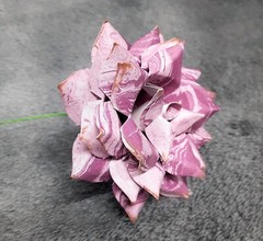 7 Handmade Paper Flowers on stems (Marbled Lt Purple) for Wedding, St. Valentine