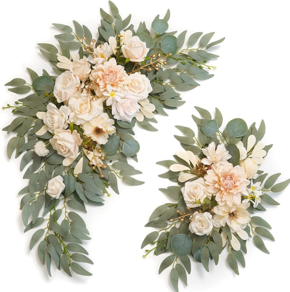 Faux Flower Swag Set of 2 for Wedding Welcome Signs Floral Swag Wedding