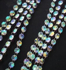 33FT 10m AB Color K9 Crystal Beads Garland Chandelier Hanging Wedding Curtain