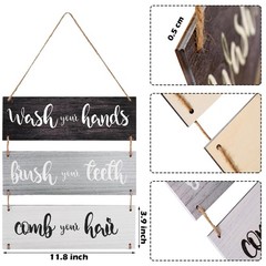 Jetec Farmhouse Bathroom Wall Decor Bath Rules Wall Art Sign Family Hanging F…
