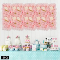 12pcs Artificial Flower Wall Background Silk Rose Mat For Wedding Backdrop Wall