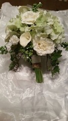 Brudal Bouquet, Calla Lilies Creamy Roses, Hydrangea Greenery, Wedding Flowers