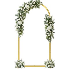 6.6FT Metal Arch Backdrop Background Stand Frame for Wedding Birthday Party Gold