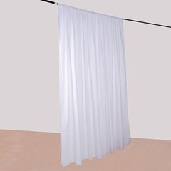WHITE 10 ft x 10 ft Polyester Sheer Chiffon Dual Layer CURTAIN Rod Pockets Party