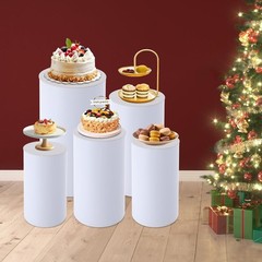 5Pcs Cylinder Stands for Party Pedestal Display Plinth Pillars for Wedding Decor