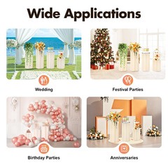 3PCS Cylinder Pedestal Stands Sturdy Multi-Use Display Columns for Wedding,