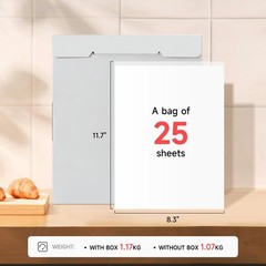Edible Paper 25pcs, A4 Size 11.7″ x 8.3″ Icing Sheets for Cakes A4-1, white