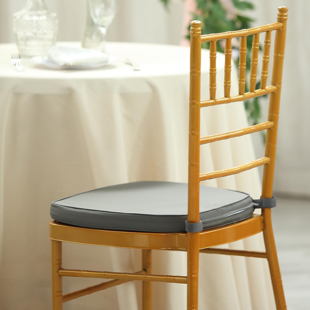 Charcoal Grey POLYESTER CUSHION for CHIAVARI CHAIR Wedding Ceremony Decoration