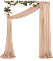 Wedding Arch Draping Fabric 2 Panels of 20Ft Nude Chiffon-Drapery for Outdoor